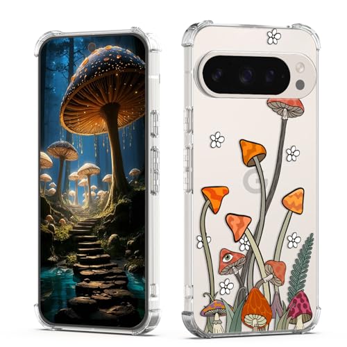 XIMIZU Schutzhülle für Google Pixel 9 Pro, Motiv: Pilz, Blume, einzigartiges Naturdesign, transparent, für Mädchen und Teenager, weich, stoßfest, Schutzhülle für Google Pixel 9 Pro XIMIZU Schutzhülle für Google Pixel 9 Pro, Motiv: Pilz, Blume, einzigartiges Naturdesign, transparent, für Mädchen und Teenager, weich, stoßfest, Schutzhülle für Google Pixel 9 Pro von XIMIZU