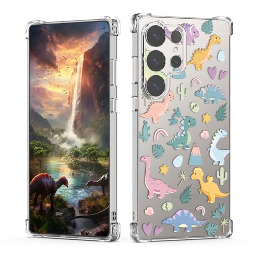 XIMIZU Schutzhülle für Samsung Galaxy S25 Ultra, niedliche Dinosaurier, Cartoon-Tiere, Dinosaurier-Design, für Damen und Mädchen, weich, stoßfest, transparent, für Samsung Galaxy S25 Ultra Kids XIMIZU Schutzhülle für Samsung Galaxy S25 Ultra, niedliche Dinosaurier, Cartoon-Tiere, Dinosaurier-Design, für Damen und Mädchen, weich, stoßfest, transparent, für Samsung Galaxy S25 Ultra Kids von XIMIZU