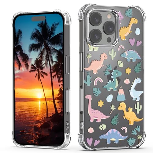 XIMIZU Schutzhülle für iPhone 16 Pro Max, Motiv: niedliche Dinosaurier, Cartoon-Tiere, Dinosaurier-Design, für Damen und Mädchen, weich, stoßfest, transparent, für iPhone 16 Pro Max, 17,5 cm (6,9 Zoll XIMIZU Schutzhülle für iPhone 16 Pro Max, Motiv: niedliche Dinosaurier, Cartoon-Tiere, Dinosaurier-Design, für Damen und Mädchen, weich, stoßfest, transparent, für iPhone 16 Pro Max, 17,5 cm (6,9 Zoll von XIMIZU