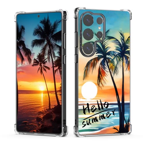 XIMIZU Transparente Handyhülle für Samsung Galaxy S25 Ultra, Sommer, Kokosnussbaum, Urlaub, Strand, Sonnenuntergang, modisches Design, für Damen und Mädchen, weich, stoßfest, Schutzhülle für Samsung XIMIZU Transparente Handyhülle für Samsung Galaxy S25 Ultra, Sommer, Kokosnussbaum, Urlaub, Strand, Sonnenuntergang, modisches Design, für Damen und Mädchen, weich, stoßfest, Schutzhülle für Samsung von XIMIZU