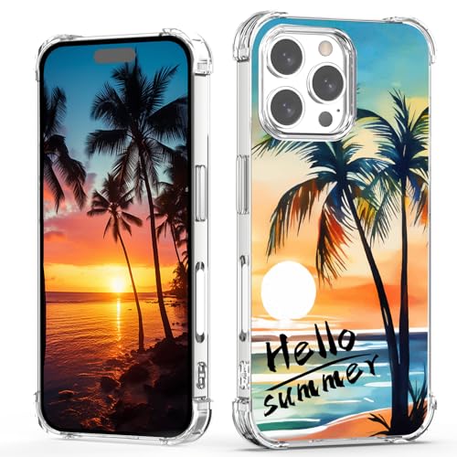 XIMIZU Transparente Schutzhülle für iPhone 16 Pro Max, Sommer, Kokosnussbaum, Urlaub, Strand, Sonnenuntergang, modisches Design, für Damen und Mädchen, weich, stoßfest, Schutzhülle für iPhone 16 Pro XIMIZU Transparente Schutzhülle für iPhone 16 Pro Max, Sommer, Kokosnussbaum, Urlaub, Strand, Sonnenuntergang, modisches Design, für Damen und Mädchen, weich, stoßfest, Schutzhülle für iPhone 16 Pro von XIMIZU