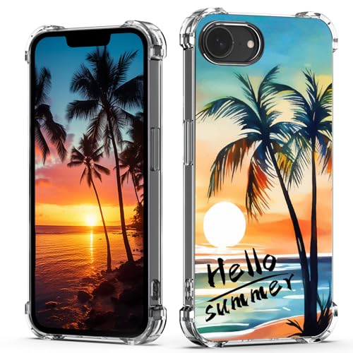 XIMIZU Transparente Schutzhülle für iPhone 16e, Sommer, Kokosnussbaum, Urlaub, Strand, Sonnenuntergang, modisches Design, für Damen und Mädchen, weich, stoßfest, Schutzhülle für iPhone 16e, 15,5 cm XIMIZU Transparente Schutzhülle für iPhone 16e, Sommer, Kokosnussbaum, Urlaub, Strand, Sonnenuntergang, modisches Design, für Damen und Mädchen, weich, stoßfest, Schutzhülle für iPhone 16e, 15,5 cm von XIMIZU