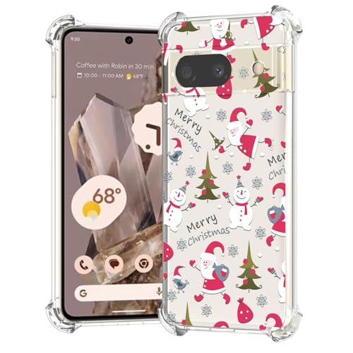 XIMIZU Transparente Weihnachts-Schutzhülle für Google Pixel 8A, Weihnachtsmann, kristallklares Schneemann-Design, TPU, Mädchen, Rückabdeckung, flexibel, stoßfest, Damen-Handyhülle für Google Pixel 8A XIMIZU Transparente Weihnachts-Schutzhülle für Google Pixel 8A, Weihnachtsmann, kristallklares Schneemann-Design, TPU, Mädchen, Rückabdeckung, flexibel, stoßfest, Damen-Handyhülle für Google Pixel 8A von XIMIZU