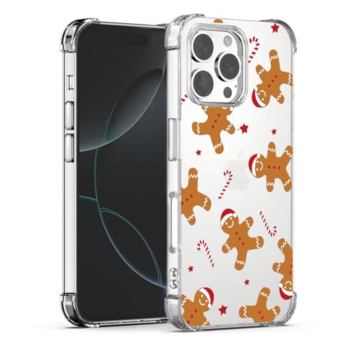 XIMIZU Weihnachtsschutzhülle für iPhone 16 Pro Max, süßes Lebkuchenmann-Design, weiches TPU, sturzfest, kratzfest, stoßfest, Weihnachts-Hülle für iPhone 16 Pro Max, Kinder XIMIZU Weihnachtsschutzhülle für iPhone 16 Pro Max, süßes Lebkuchenmann-Design, weiches TPU, sturzfest, kratzfest, stoßfest, Weihnachts-Hülle für iPhone 16 Pro Max, Kinder von XIMIZU