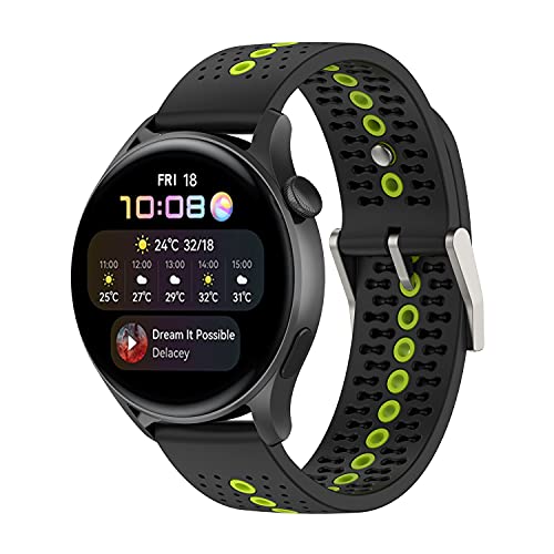 XINBOOBA 20mm Color Hole Verstellbarer Silikon-Sport Uhrband Ersatz Armband für Huawei Watch GT3 42mm Men Women von XINBOOBA