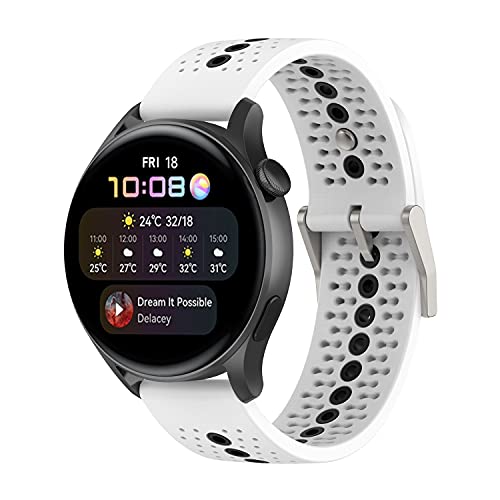 XINBOOBA 20mm Color Hole Verstellbarer Silikon-Sport Uhrband Ersatz Armband für Huawei Watch GT3 42mm Men Women XINBOOBA 20mm Color Hole Verstellbarer Silikon-Sport Uhrband Ersatz Armband für Huawei Watch GT3 42mm Men Women von XINBOOBA