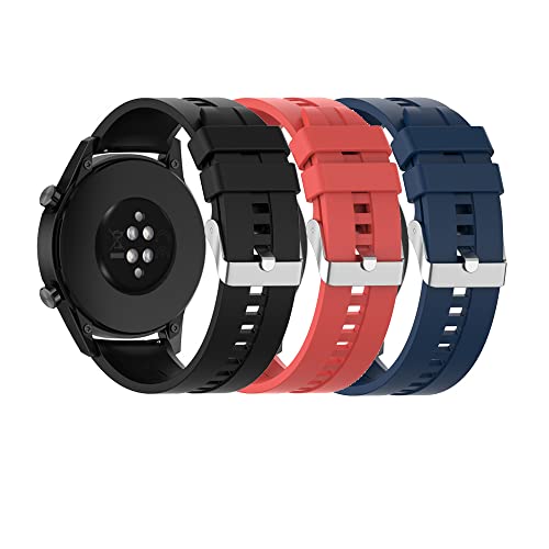 XINBOOBA 20mm Silberne Schnalle Verstellbarer Silikon-Sport Uhrband Ersatz Armband für Huawei Watch GT3 42mm Men Women von XINBOOBA