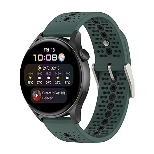XINBOOBA 22mm Color Hole Verstellbarer Silikon-Sport Uhrband Ersatz Armband für Huawei Watch GT3 46mm,GT Runner Men Women XINBOOBA 22mm Color Hole Verstellbarer Silikon-Sport Uhrband Ersatz Armband für Huawei Watch GT3 46mm,GT Runner Men Women von XINBOOBA