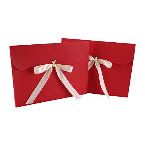 Umschläge 10 Stück Briefumschlag Groß Geschenkumschläge mit Schleife Geschenkverpackung Schal Geschenkkarton Seidenband Geschenkkarte Hochzeit Geschenktasche Valentinstag Papiertüte Geburtstag von XINCHI