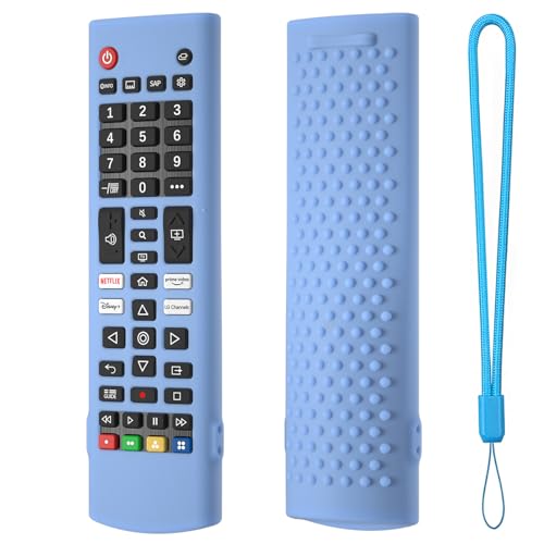 Hülle für LG Smart TV Fernbedienung LG AKB Serie, leichte kinderfreundliche Silikonhülle rutschfeste stoßfeste Schutzhülle (Blau Leuchtend) von XINDEMEI