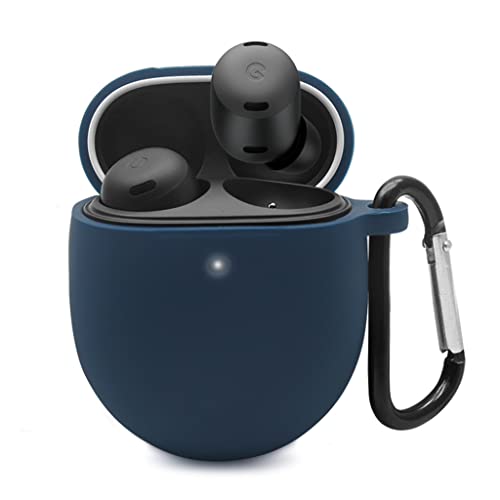 Silikonhülle für Google Pixel Buds Pro, stoßfeste Schutzhülle mit Schlüsselanhänger (Navy blau) von XINDEMEI