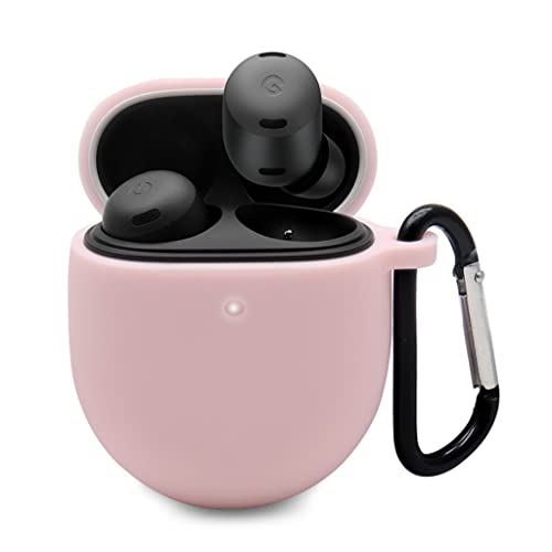 Silikonhülle für Google Pixel Buds Pro, stoßfeste Schutzhülle mit Schlüsselanhänger (Rosa) von XINDEMEI