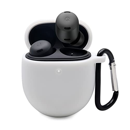 Silikonhülle für Google Pixel Buds Pro, stoßfeste Schutzhülle mit Schlüsselanhänger (Weiß) von XINDEMEI