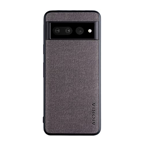 XINDEMEI für Google Pixel 7 Pro Hülle Luxus Textilgewebe Hülle TPU Soft Frame Stoßfeste Schutzhülle (Dunkelgrau) von XINDEMEI