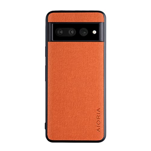 XINDEMEI für Google Pixel 7 Pro Hülle Luxus Textilgewebe Hülle TPU Soft Frame Stoßfeste Schutzhülle (Orange) von XINDEMEI