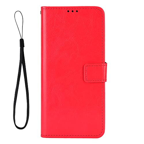 XINDEMEI für Samsung Galaxy Z Fold 5 Hülle Retro PU Leder Flip Brieftasche Hülle Eingebaute Kartensteckplätze Ständer Multifunktionale stoßfeste Schutzhülle (Rot) von XINDEMEI