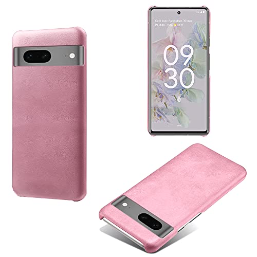 für Google Pixel 7A Hülle Luxus-Leder-Hybrid-PC-Telefonhülle Kratzfeste stoßfeste Schutzhülle (Rosa) von XINDEMEI