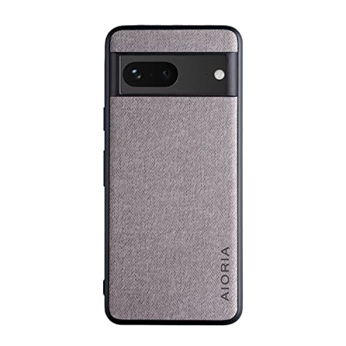 für Google Pixel 7A Hülle Luxus Textil Stoff Hülle TPU Weicher Rahmen Stoßfeste Schutzhülle (Hellgrau) von XINDEMEI