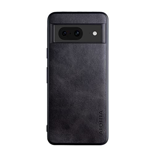 für Google Pixel 8/8 Pro Hülle schlanke Luxus Vintage Ledertasche weiche TPU Hybrid stoßfeste Schutzhülle (Schwarz, für Google Pixel 8 Pro) von XINDEMEI