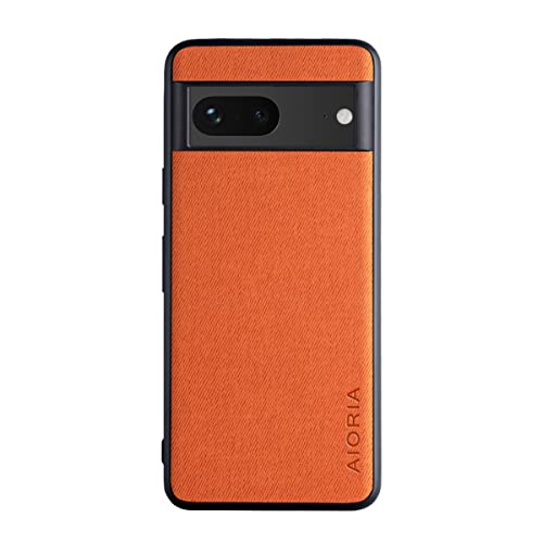 für Google Pixel 8a Hülle Luxus Textilgewebe Hülle TPU weicher Rahmen stoßfeste Schutzhülle (Orange) von XINDEMEI