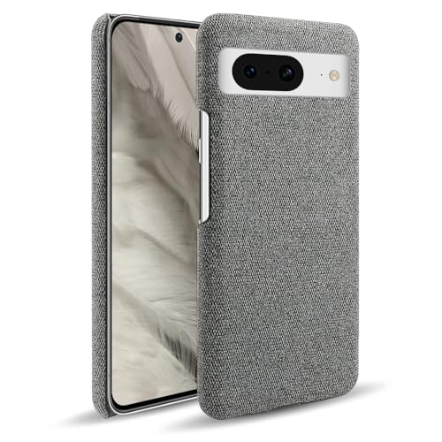 für Google Pixel 8a Hülle Premium Textilgewebe Hybrid PC Handyhülle Kratzfeste stoßfeste Schutzhülle (Grau) von XINDEMEI