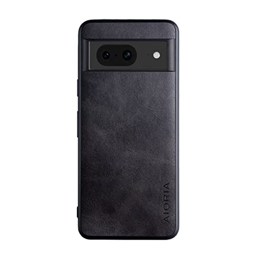 für Google Pixel 8a Hülle schlanke Luxus Vintage Ledertasche weiche TPU Hybrid stoßfeste Schutzhülle (Schwarz) von XINDEMEI