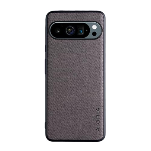 für Google Pixel 9/9 Pro XL Hülle Luxus Textilgewebe Hülle TPU weicher Rahmen stoßfeste Schutzhülle (Dunkelgrau, für Google Pixel 9 Pro XL) von XINDEMEI