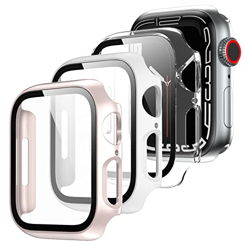 XINGHAO Schutzhülle für Apple Watch SE (2022) SE (2021) Serie 6/5/4, 40 mm, mit gehärtetem Glas, ultradünn, HD, vollständige Abdeckung, schützt Ihre Zifferblätter, 3 Stück von XINGHAO