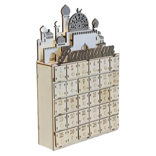 Eid Ramadans Countdown Kalender Mit LED Licht Und 30 Tage Schubladen Holz Advent Decor Für Islamics Home Feier von XINGLIDA