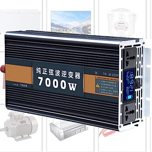 Reiner Sinus Wechselrichter 4000W/5000W/6000W/7000W/8000W/10000W/12000W Pure Sine Wave Power Inverter DC12V/24V/48V/60V auf 230V AC für Fahrzeuge Konverter Adapter Kfz Ladegerät (48V,7000W) von XINGSHANG