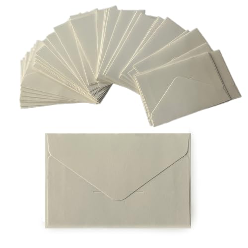 XINGSUI 80 Stück 14,13 * 2,75 Zoll Vintage Mini Umschläge, Klein Farbige Briefumschläge, Einfaches Flip Kleine Briefumschläge, für Grußkarten, Einladungen, Geschenke(Weiß) von XINGSUI