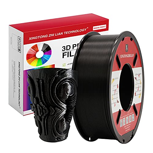 PLA Filament 1.75mm,3D Drucker Filament PLA Filaments für 3D Druck Maßgenauigkeit +/- 0.02mm, 1kg(2.2LBS) / Spule,Farbe Schwarzer von XINGTONGZHILIAN