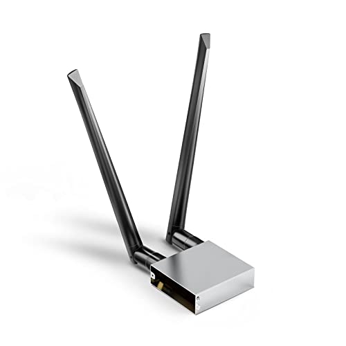 WiFi-Karte, XINGYE Modulares Gehäuse mit 2 x 6 dBi Antennen (ohne WiFi-Modul), Gehäuse aus Edelstahl + Antennen für PC, Wireless-Netzwerkkarte, unterstützt Mainboards für Asus von XINGYE