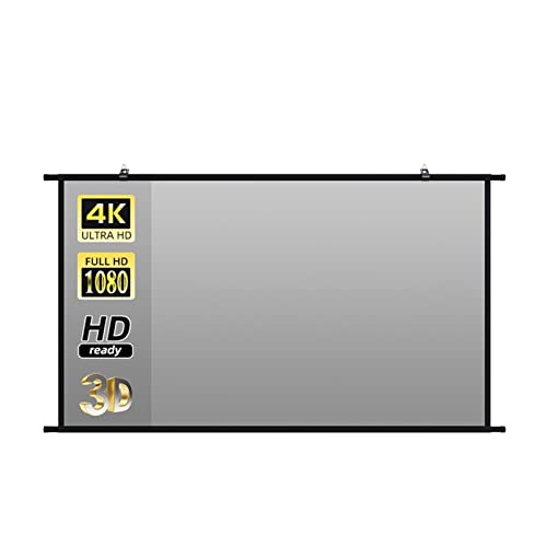 XINHAN Wandmontierte Projektor-Leinwand, graues, lichtbeständiges, reflektierendes Gewebe, 60 84 100 120 Zoll for Heimkino im Freien - Projektorleinwand(120 inch) von XINHAN