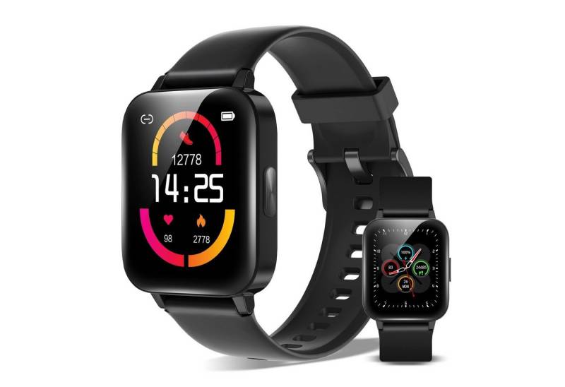 XINJI C1 Smartwatch Bluetooth Touchpanel Puls-/O²-Messung App, Black Fitnessuhr von XINJI