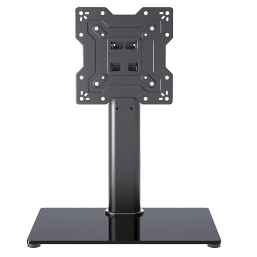 XINLEI Universal TV Standfuss Fernseher Standfuss für 17-43 Zoll Fernseher oder Monitor, 3-stufig Höhenverstellbar Tisch-TV Ständer mit gehärtetem Glasfuß bis zu 40 kg, VESA max. 200 x 200 mm TS103 von XINLEI