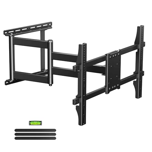 XINLEI Vollbewegliche TV-Wandhalterung für die meisten 81,3–190,5 cm (32-75 Zoll) flachen, gebogenen Fernsehern, Wandhalterung mit zwei Gelenkarmen, neigbar, waagerecht, max. VESA 600 × 400 mm, hält von XINLEI