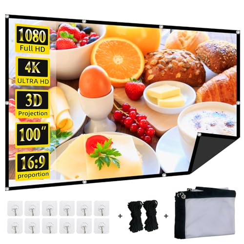 Foldable 100-inch Projector Screen,XINLEMY 4k 16:9 Anti-Crease Portable Washable Projector Backing Black Absorbs Light Movies Screens for Home Theater Backyard Indoor and Outdoor Camping Foldable 100-inch Projector Screen,XINLEMY 4k 16:9 Anti-Crease Portable Washable Projector Backing Black Absorbs Light Movies Screens for Home Theater Backyard Indoor and Outdoor Camping von XINLEMY