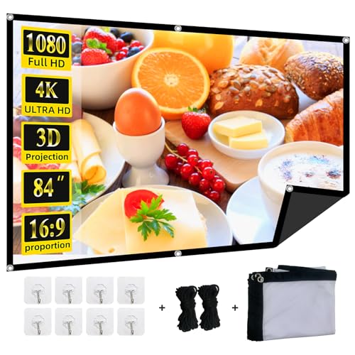 Foldable 84-inch Projector Screen,XINLEMY 4k 16:9 Anti-Crease Portable Washable Projector Backing Black Absorbs Light Movies Screens for Home Theater Backyard Indoor and Outdoor Camping Foldable 84-inch Projector Screen,XINLEMY 4k 16:9 Anti-Crease Portable Washable Projector Backing Black Absorbs Light Movies Screens for Home Theater Backyard Indoor and Outdoor Camping von XINLEMY