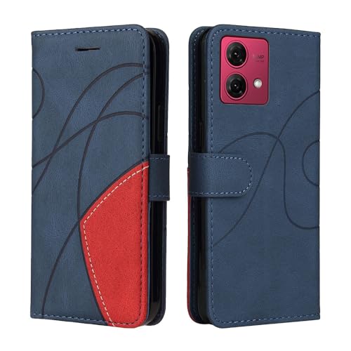 XINNI Handyhülle für Motorola Moto G84 Hülle, PU/TPU Retro Klappetui Stoßfeste Schutzhülle Flip Magnetisch Telefonhülle, Blau von XINNI