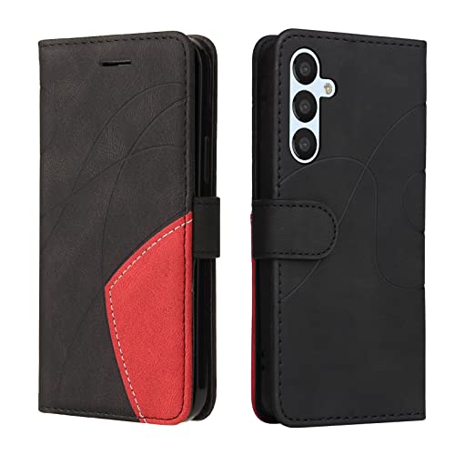 XINNI Handyhülle für Samsung Galaxy A54 5G Hülle, PU/TPU Retro Klappetui Stoßfeste Schutzhülle Flip Magnetisch Telefonhülle, Schwarz von XINNI