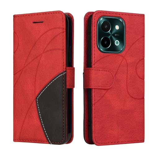 XINNI Handyhülle für vivo Y28 4G Hülle, PU/TPU Retro Klappetui Stoßfeste Schutzhülle Flip Magnetisch Telefonhülle, Rot XINNI Handyhülle für vivo Y28 4G Hülle, PU/TPU Retro Klappetui Stoßfeste Schutzhülle Flip Magnetisch Telefonhülle, Rot von XINNI