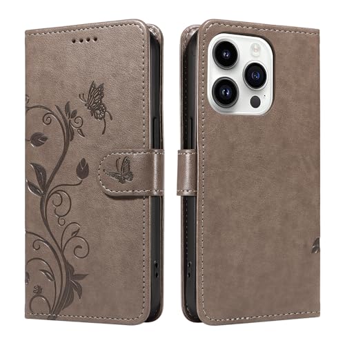 XINNI Hülle für Honor 400 Pro, Aprikosenblütenbaum Schmetterling Geprägte PU Leder Brieftasche Abdeckung, Grau XINNI Hülle für Honor 400 Pro, Aprikosenblütenbaum Schmetterling Geprägte PU Leder Brieftasche Abdeckung, Grau von XINNI