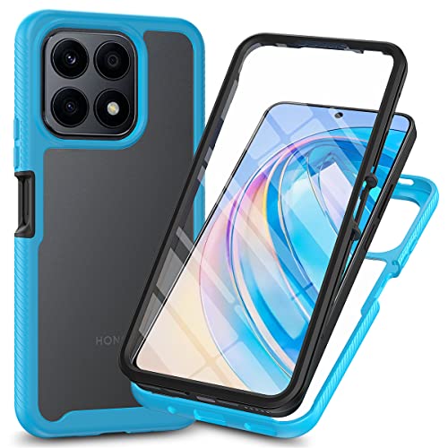 XINNI Hülle für Honor X8a, 360 Grad Stoßfeste Schutzhülle mit Integriertem Bildschirmschutz, Robuster Bumper Outdoor Full Body Case, Hellblau von XINNI