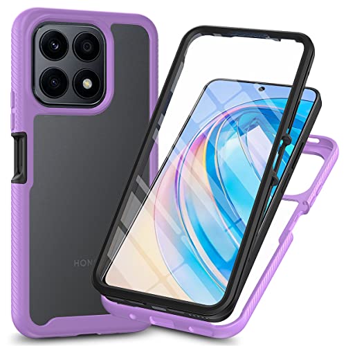 XINNI Hülle für Honor X8a, 360 Grad Stoßfeste Schutzhülle mit Integriertem Bildschirmschutz, Robuster Bumper Outdoor Full Body Case, Helles Lila von XINNI