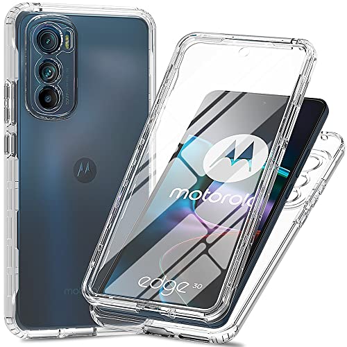 XINNI Hülle für Motorola Edge 30, 360 Grad Stoßfeste Schutzhülle mit Integriertem Bildschirmschutz, Robuster Bumper Outdoor Full Body Case, Kristall von XINNI