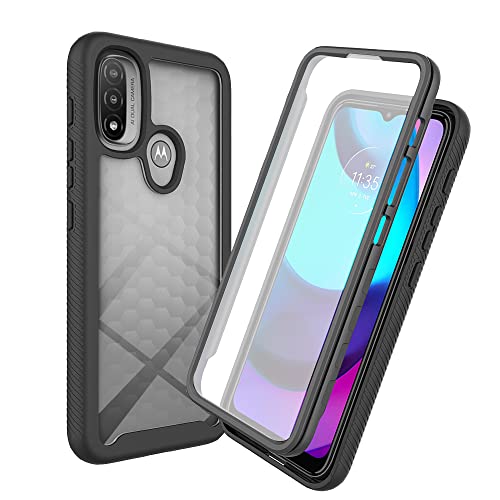 XINNI Hülle für Motorola Moto E20, 360 Grad Stoßfeste Schutzhülle mit Integriertem Bildschirmschutz, Robuster Bumper Outdoor Full Body Case, Schwarz von XINNI