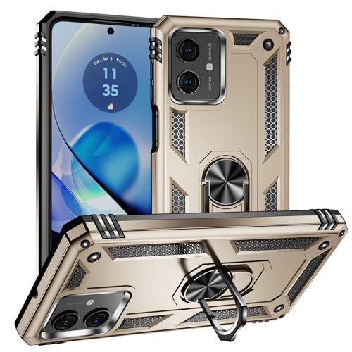 XINNI Hülle für Motorola Moto G54 5G Handyhülle, Militär Hybride PC + TPU 2-in-1 Rüstung Schützende Rückseite Abdeckung mit Halterung, Gold XINNI Hülle für Motorola Moto G54 5G Handyhülle, Militär Hybride PC + TPU 2-in-1 Rüstung Schützende Rückseite Abdeckung mit Halterung, Gold von XINNI