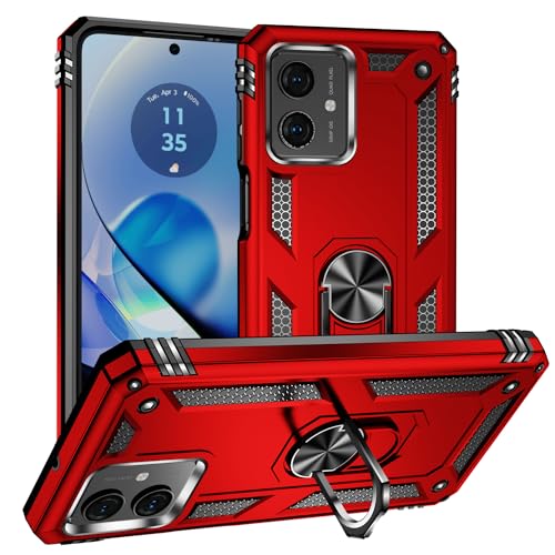XINNI Hülle für Motorola Moto G54 5G Handyhülle, Militär Hybride PC + TPU 2-in-1 Rüstung Schützende Rückseite Abdeckung mit Halterung, Rot XINNI Hülle für Motorola Moto G54 5G Handyhülle, Militär Hybride PC + TPU 2-in-1 Rüstung Schützende Rückseite Abdeckung mit Halterung, Rot von XINNI