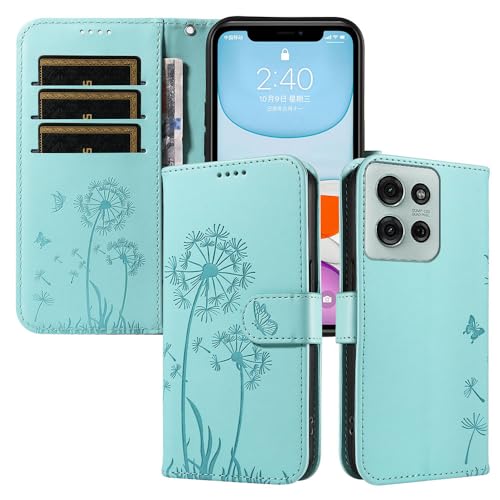 XINNI Hülle für Motorola Moto G75 5G, Löwenzahn Schmetterling Geprägte PU Leder Brieftasche Abdeckung, Grün XINNI Hülle für Motorola Moto G75 5G, Löwenzahn Schmetterling Geprägte PU Leder Brieftasche Abdeckung, Grün von XINNI
